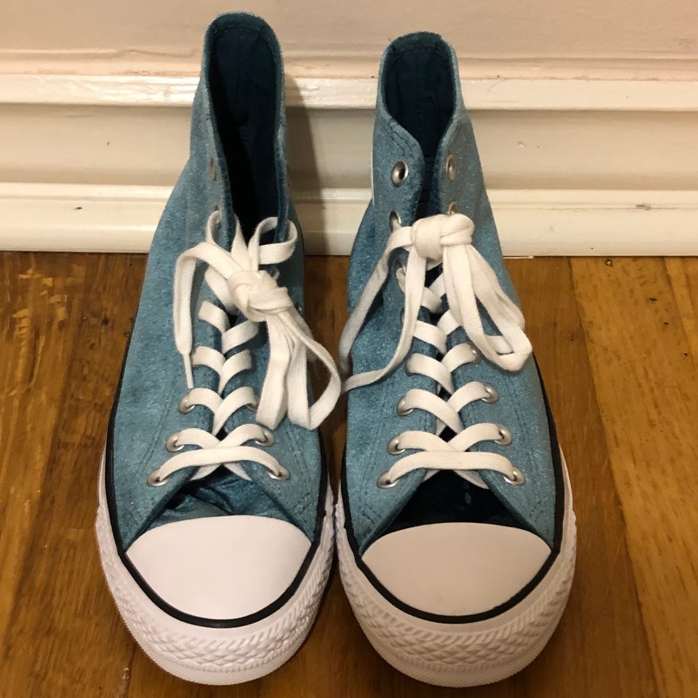 Blue Velvet Converse (high top)